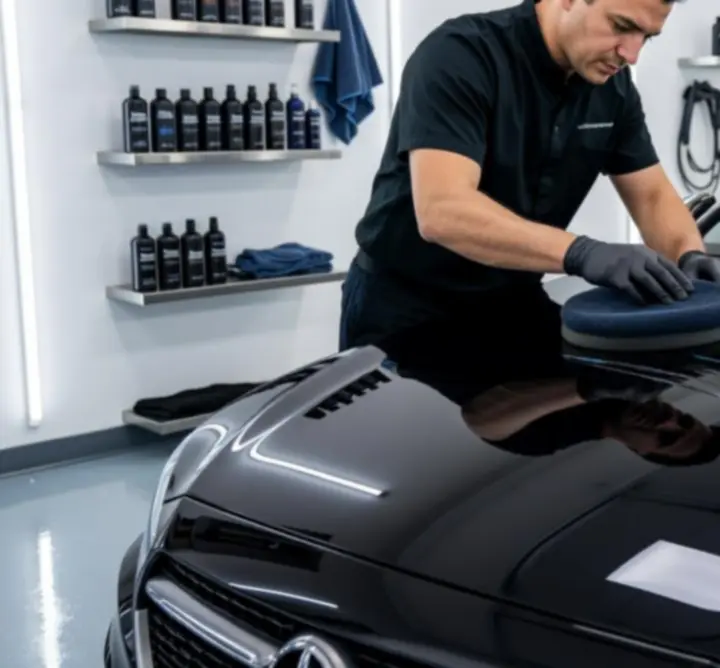 Kerámia bevonat precíz felhordása egy személyautó fényezésére