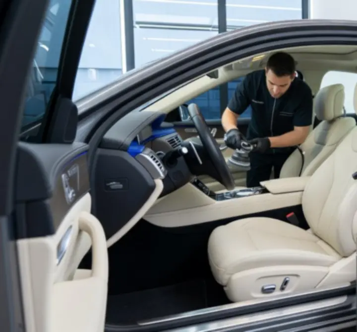 Autó belső kárpitjának és műszerfalának professzionális tisztítása